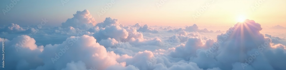 Clouds create a serene atmosphere above nature, soft, gentle, ethereal Clouds create a serene atmosphere above nature, soft, gentle, ethereal