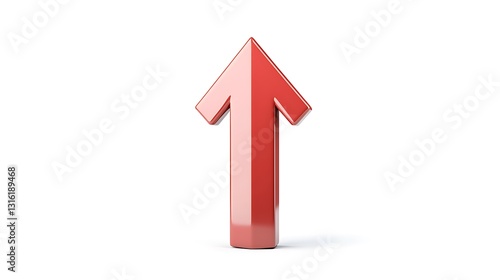 Free Download Red 3D Rendered Up Arrow: Growth and Progress Symbol AI Generated - GFXLoad