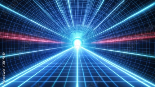 Futuristic Tunnel Grid