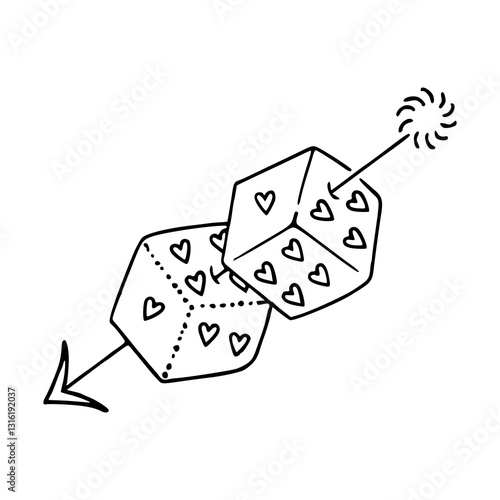 romantic dice design