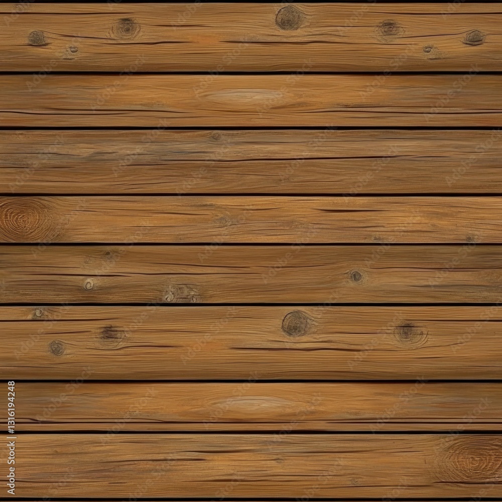 Fototapeta premium Horizontal brown wooden planks background texture.