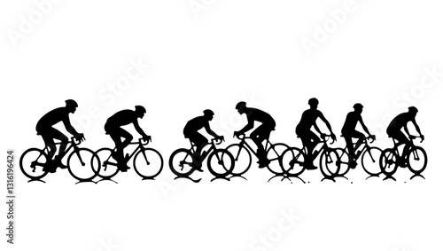 A group bicycling silhouette, bike, bicycle, sport, silhouette, cycling, vector, people, illustration, cyclist, cycle, ride, fitness, biker, woman, race, child, cartoon, person, biking, boy, black, bi