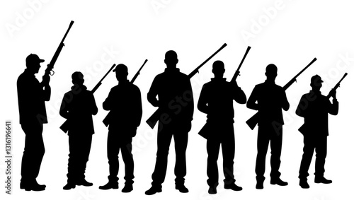 Army veteran silhouettes of soldiers, silhouette, soldier, vector, gun, military, army, war, music, illustration, people, rifle, men, weapon, uniform, guitar, sniper, woman, guard, silhouettes, person