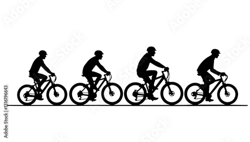 A group bicycling silhouette, bike, bicycle, sport, silhouette, cycling, vector, people, illustration, cyclist, cycle, ride, fitness, biker, woman, race, child, cartoon, person, biking, boy, black, bi