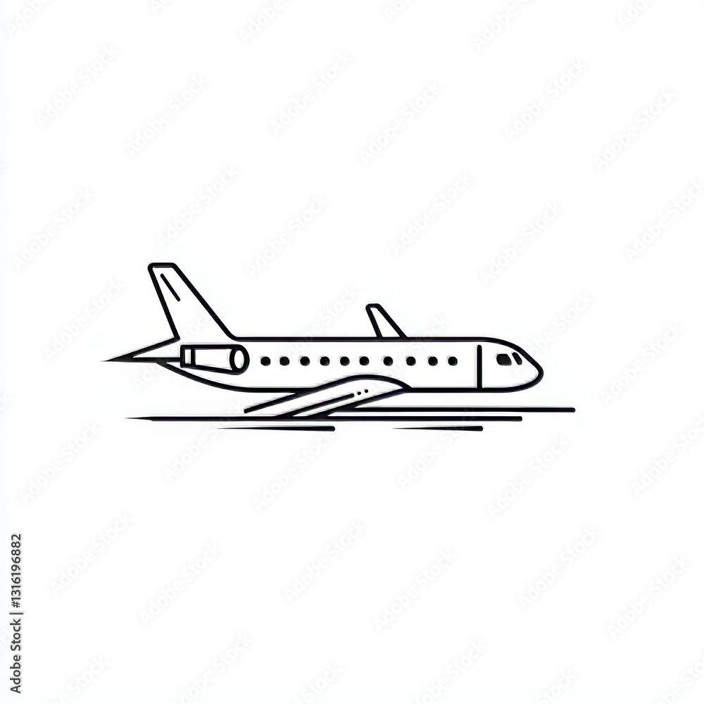 An uncomplicated lateral representation of a plane positioned on a white surface An uncomplicated lateral representation of a plane positioned on a white surface