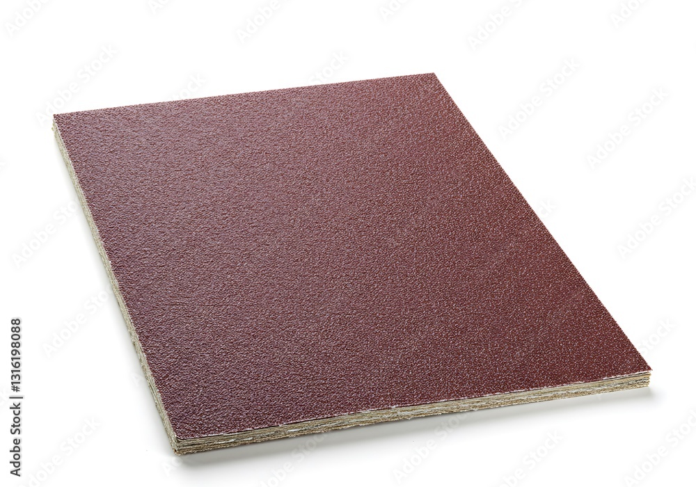 Stack of Sandpaper Sheets on White Background for Woodworking Projects Stack of Sandpaper Sheets on White Background for Woodworking Projects
