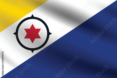 Caribisch Nederland flag official colors and proportion digital vector illustration. Pleated flag.