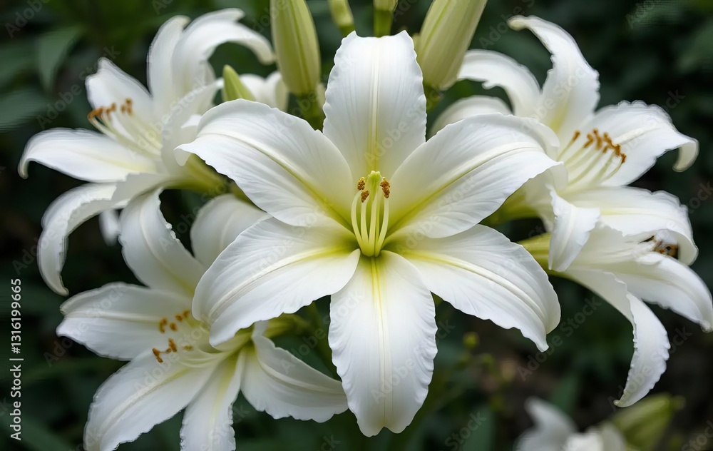 Fototapeta premium A close-up of a white hemerocallis flower