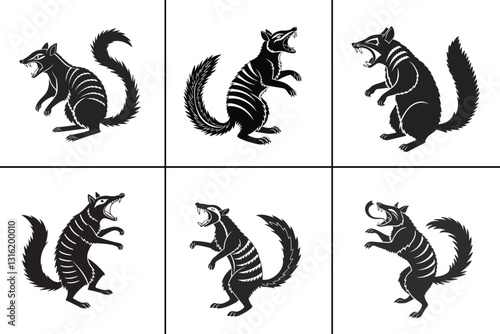 Angry Numbat Silhouette , Vector Design Illustration