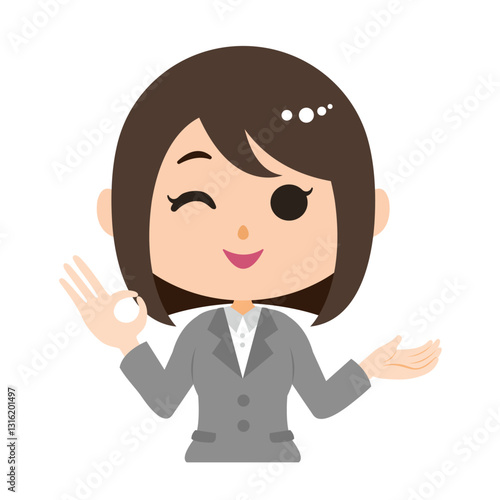 会社員の女性のイラスト