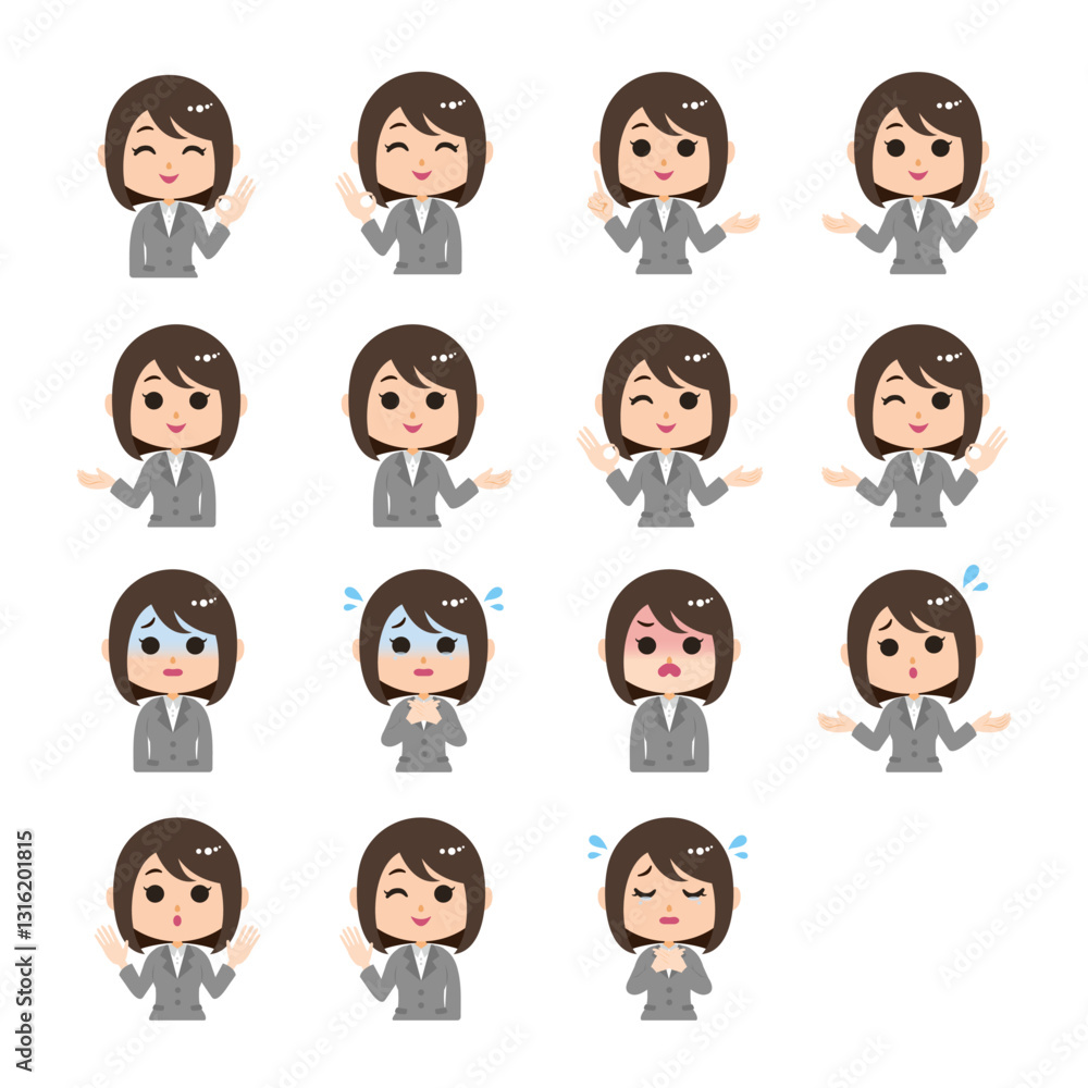 会社員のイラストセット 会社員のイラストセット