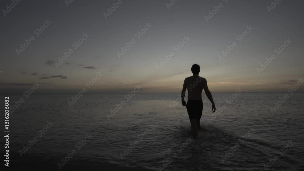 A man walks into the ocean off the coast of Florida. A man walks into the ocean off the coast of Florida.