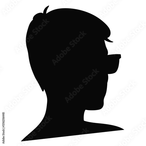 Sunglasses silhouette against white background, stylish minimalism