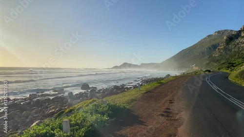 On the way along the Western Cape at sunset