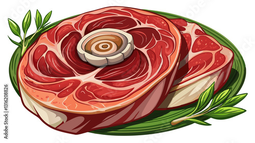 Raw Osso Bucco Veal Shanks Top View Isolated
