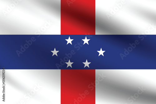 Free Download Netherlands Antilles flag official colors and proportion digital vector illustration. Pleated flag. - GFXLoad