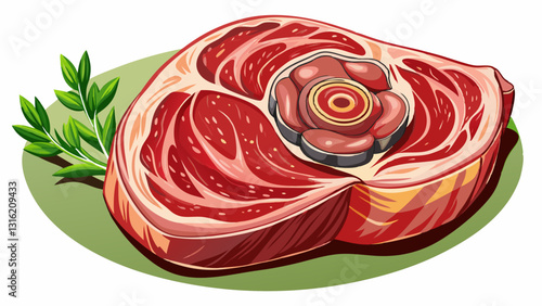 Raw Osso Bucco Veal Shanks Top View Isolated