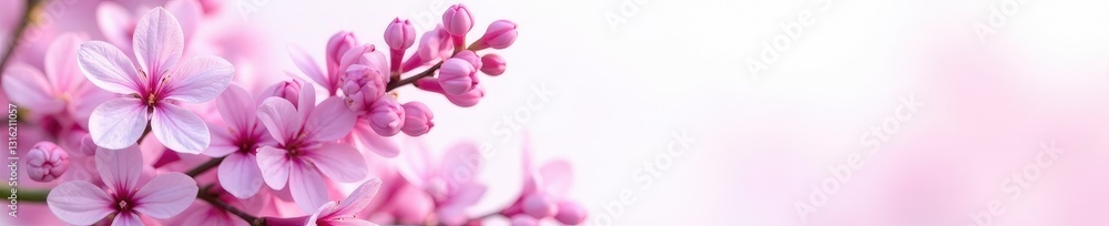 Pink lilac blooms against a soft white background, lilac, pink, blossom Pink lilac blooms against a soft white background, lilac, pink, blossom