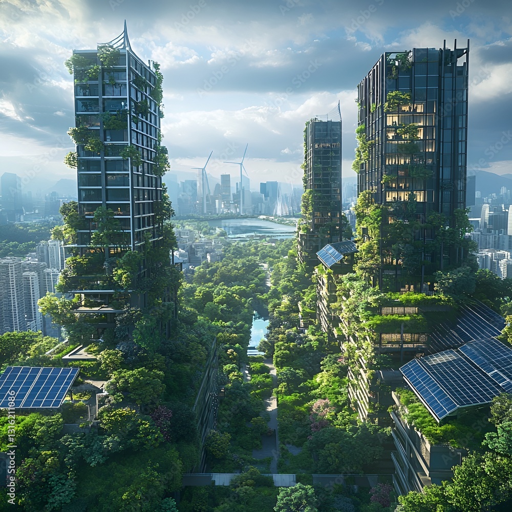 Obraz premium High-rise building surrounded by environment