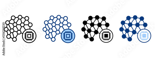 Brain Icon Set Multiple Style Collection