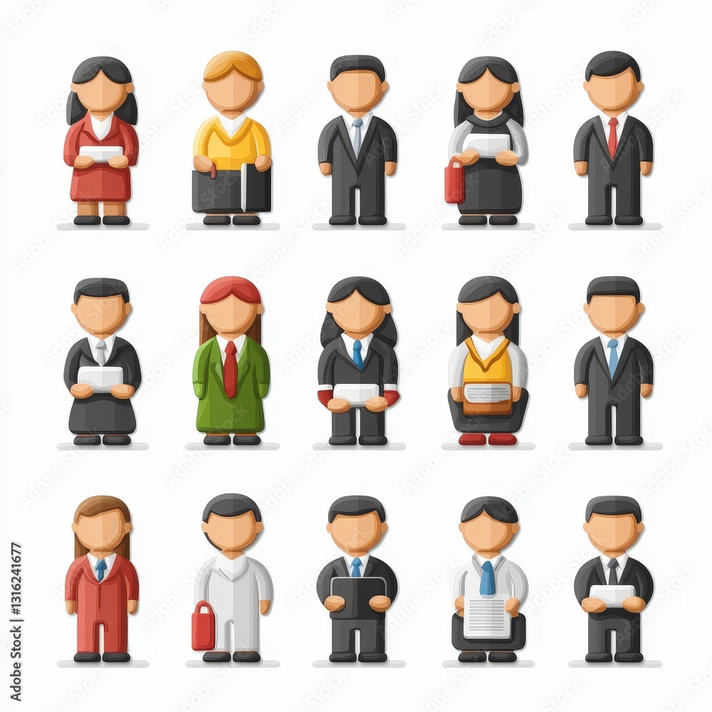 Career icon set cut out isolated on white background Career icon set cut out isolated on white background