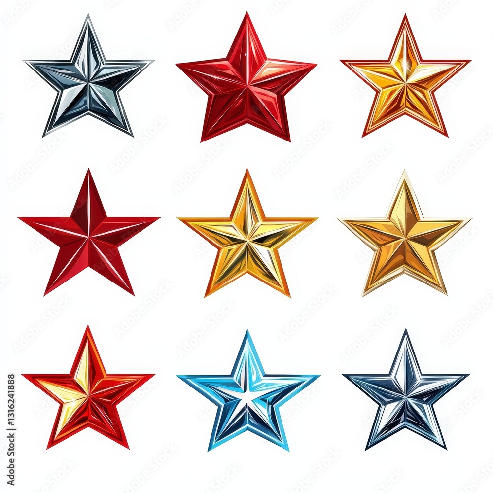 Star icon set cut out isolated on white background Star icon set cut out isolated on white background