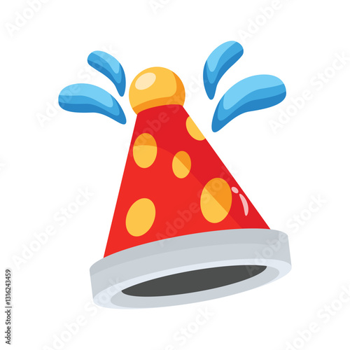 A catchy 3d style icon of party hat