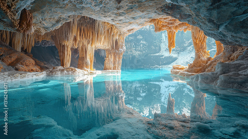 Stunning cave exploration underground water body nature photography crystal clear environment serene viewpoint