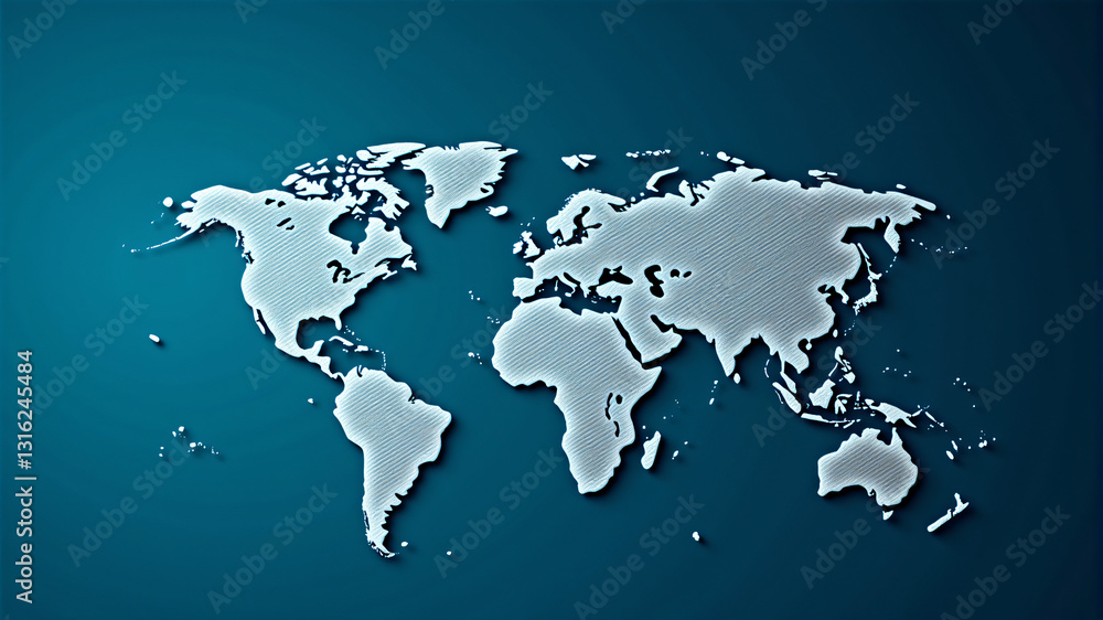 Fototapeta premium Stylized World Map Design