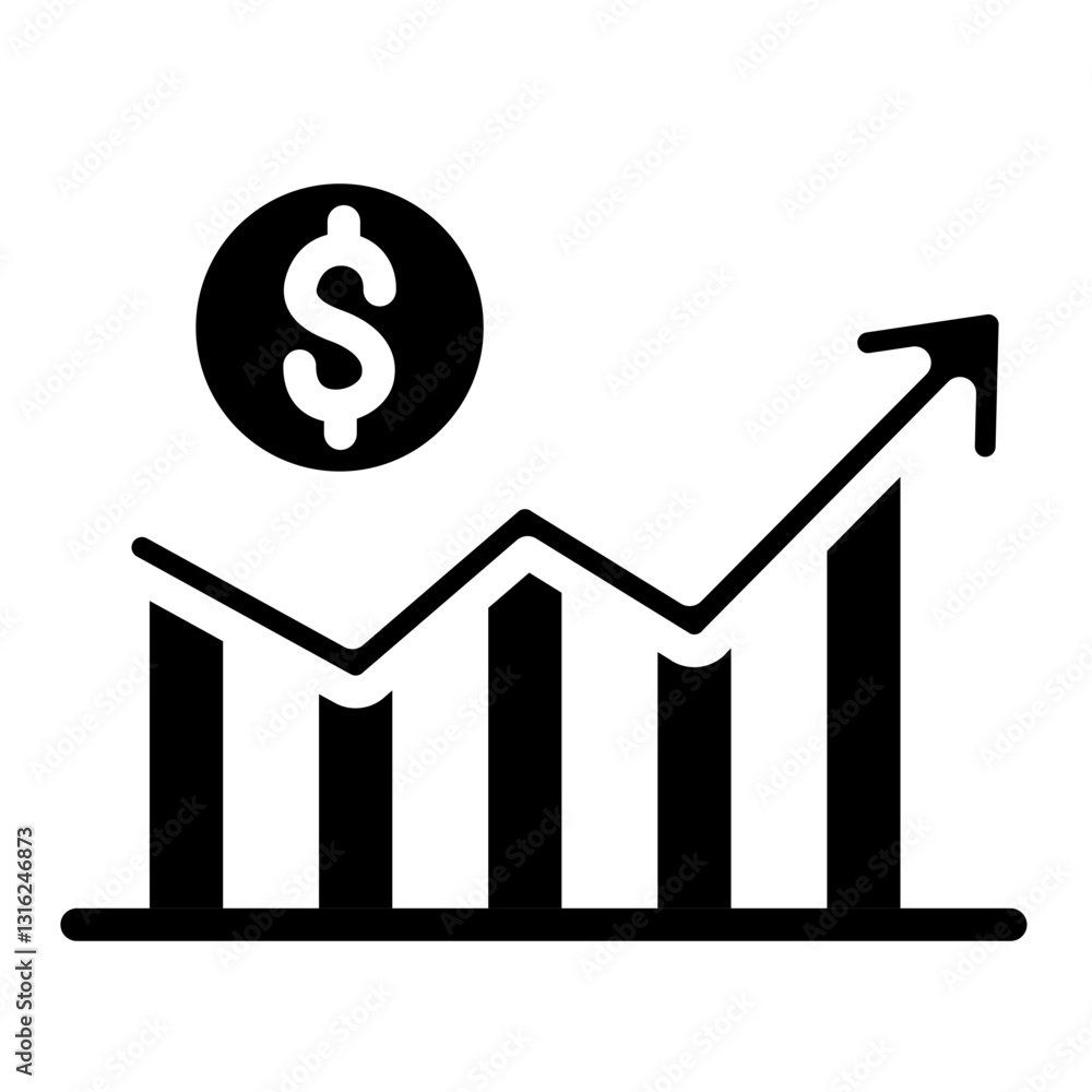 Market trends Vector Design Icon Style Market trends Vector Design Icon Style