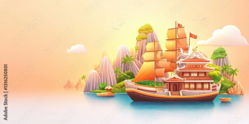 Obraz premium Vietnam travel banner