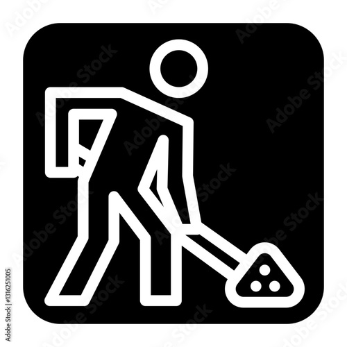 Construction Sign Vector Design Icon Style