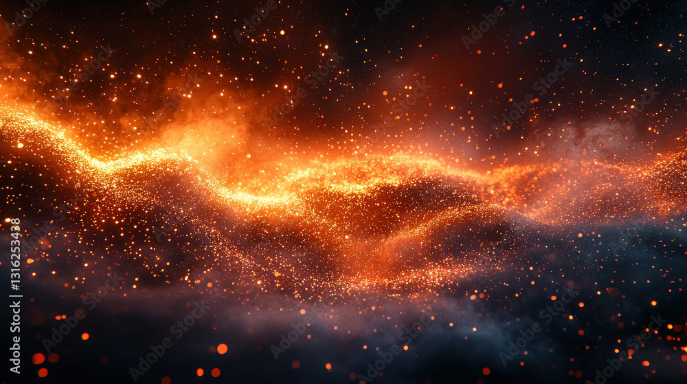 Obraz premium Captivating cosmic explosion of light and color outer space visual art night sky wide angle universe