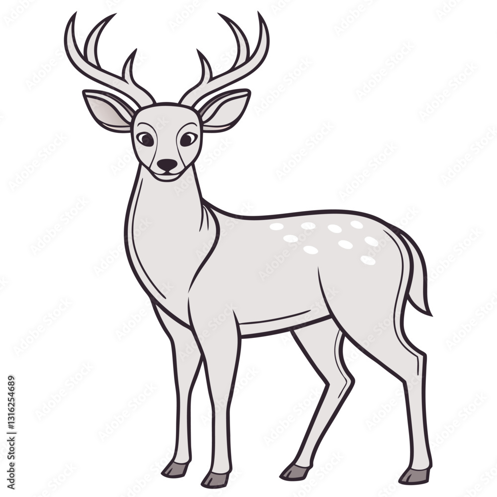Deer front-side-with-white background. Deer front-side-with-white background.