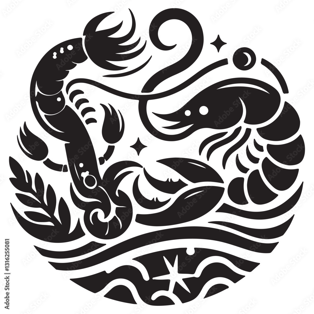 sea food icon vector silhouette. Abstract shapes of shell, mollusk, mussels, octopus, squid, crab, starfish. sea food icon vector silhouette. Abstract shapes of shell, mollusk, mussels, octopus, squid, crab, starfish.