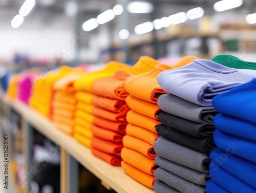 Wholesaler organizing a colorful array of merchandise in a vibrant store filled with various products and items