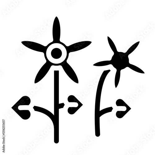 Virtual Flowers Vector Design Icon Style