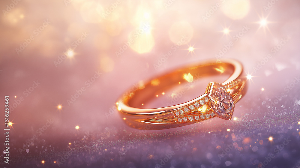 Sparkling jewelry, luxurious ring design on a colorful background, diamond ring Sparkling jewelry, luxurious ring design on a colorful background, diamond ring