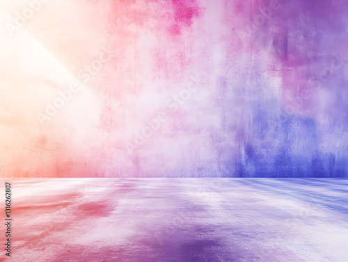 Pink-Purple Gradient Wall and Floor