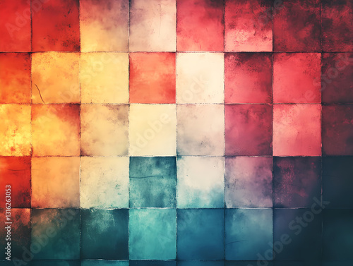 Colorful Square Mosaic Background