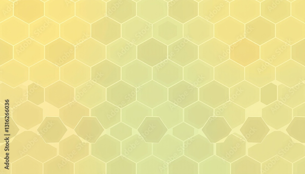 Abstract Hexagon Pattern in Gradual Yellow Hues