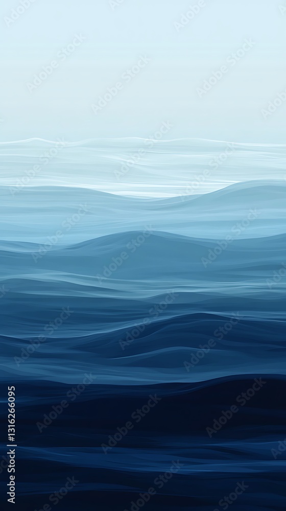 Fototapeta premium Abstract blue wave background.
