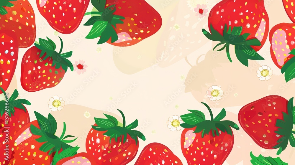 The Strawberry Background of Children's Day: The Childlike Paradise and Joyful Feast Spreading in the Red, Tender and Sweetness The Strawberry Background of Children's Day: The Childlike Paradise and Joyful Feast Spreading in the Red, Tender and Sweetness