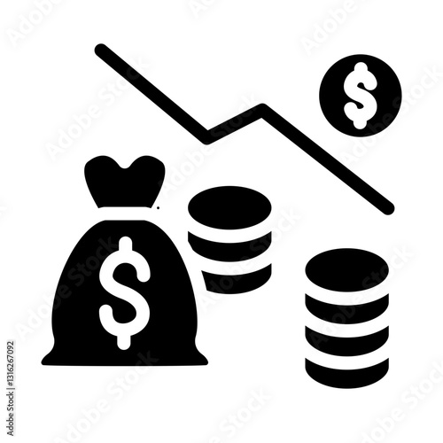 Economic Contraction Vector Design Icon Style