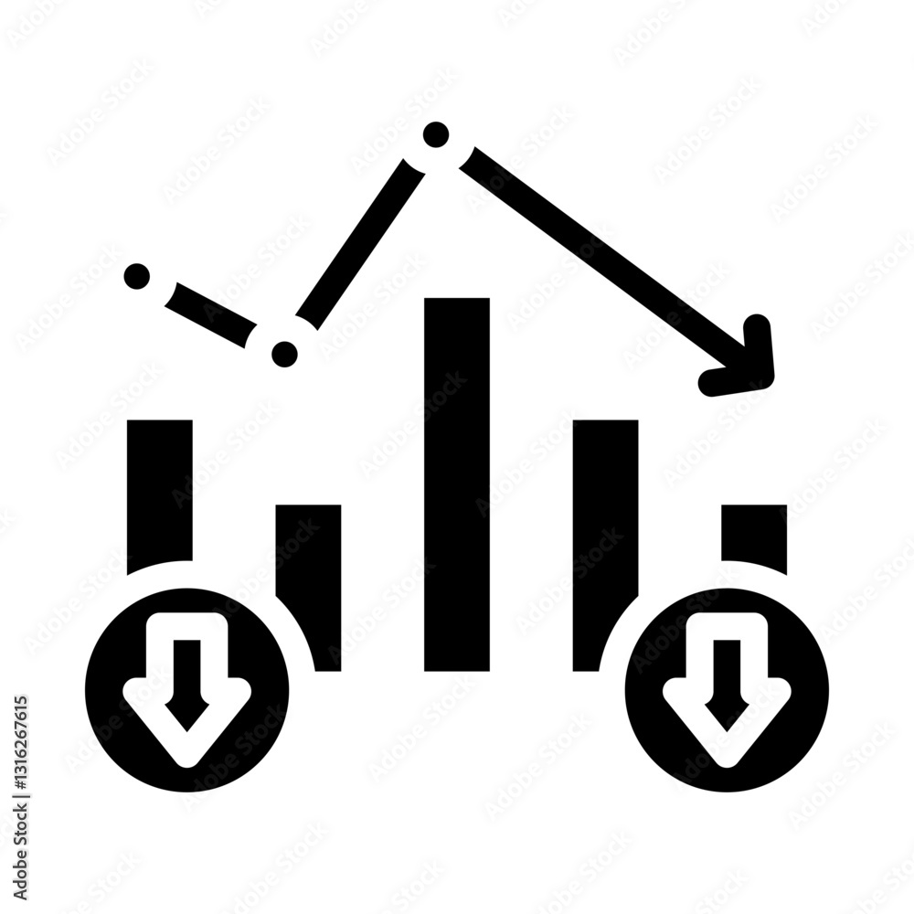 Revenue Decline Vector Design Icon Style Revenue Decline Vector Design Icon Style