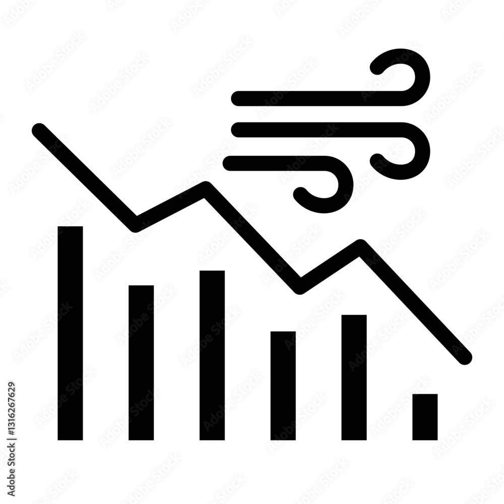 Economic Turbulence Vector Design Icon Style Economic Turbulence Vector Design Icon Style