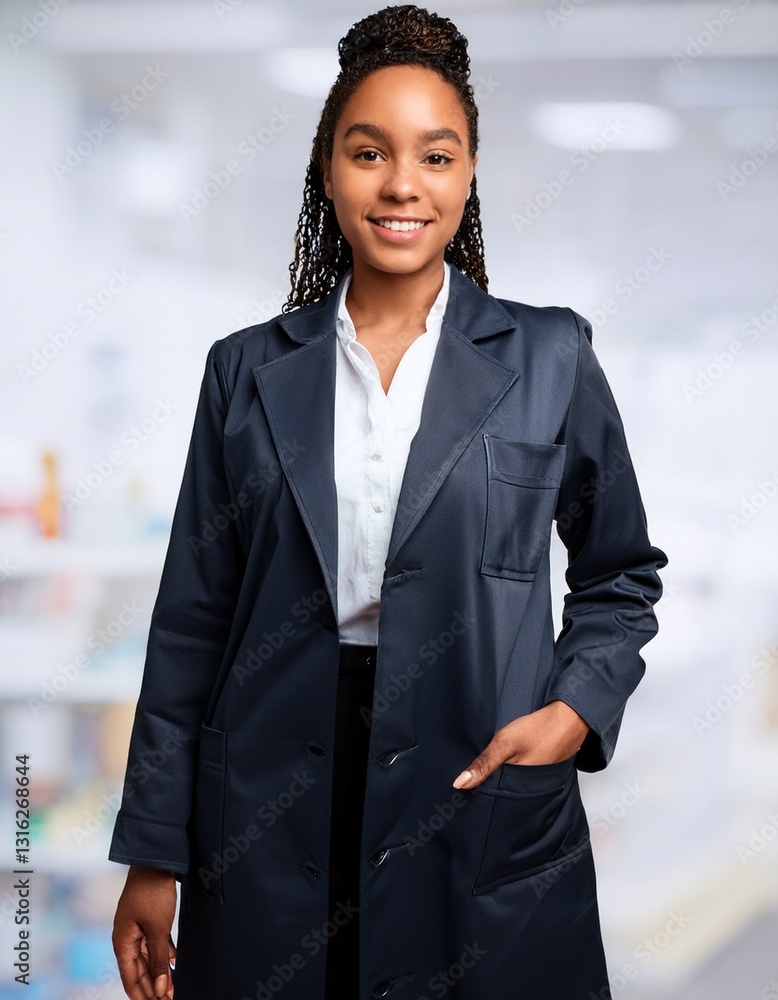 Black female pharmacist coat clothing apparel Black female pharmacist coat clothing apparel