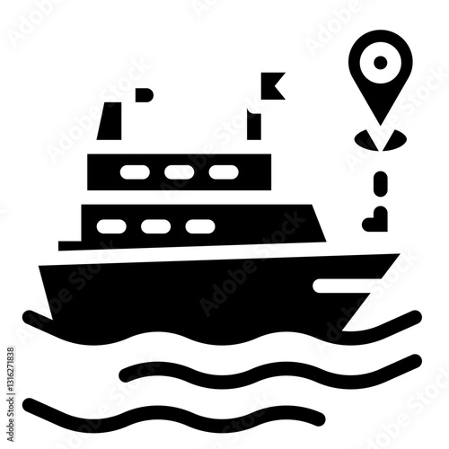 Cruise itinerary Vector Design Icon Style