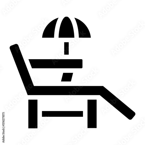 Deck chair Vector Design Icon Style