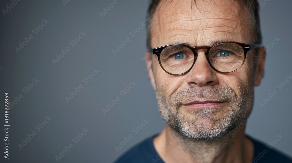 This image shows a middle-aged male. This image shows a middle-aged male.